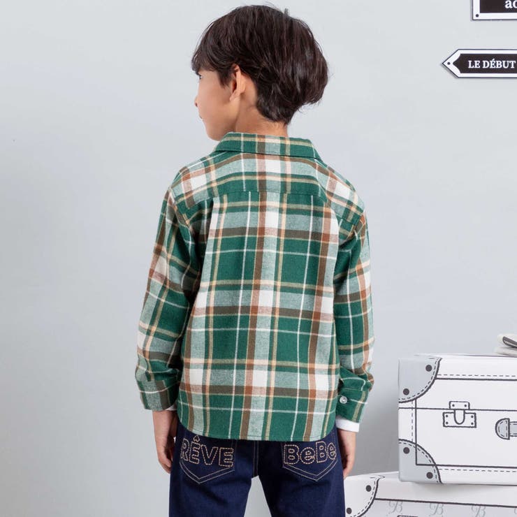 ネルチェック袖ロールアップ長袖シャツ(100~140cm) | BeBe | 詳細画像5 