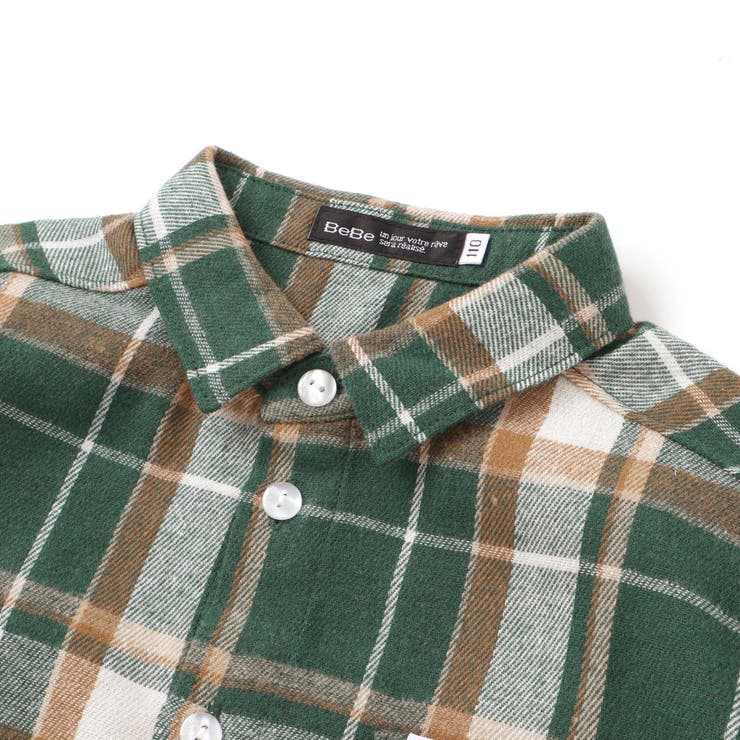ネルチェック袖ロールアップ長袖シャツ(100~140cm) | BeBe | 詳細画像8 