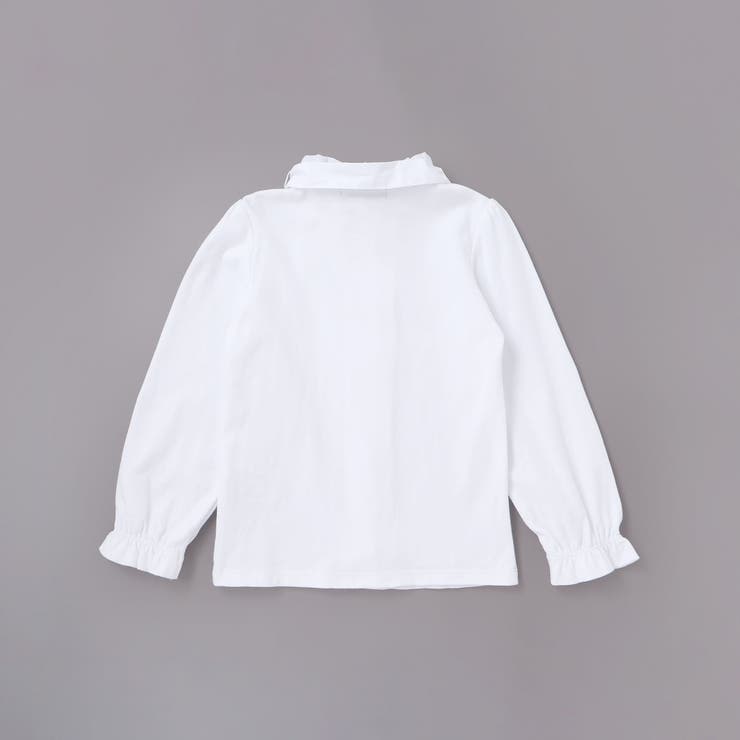 フリル襟ボウタイ付きスムース長袖ブラウス(110~130cm) | BeBe | 詳細画像7 