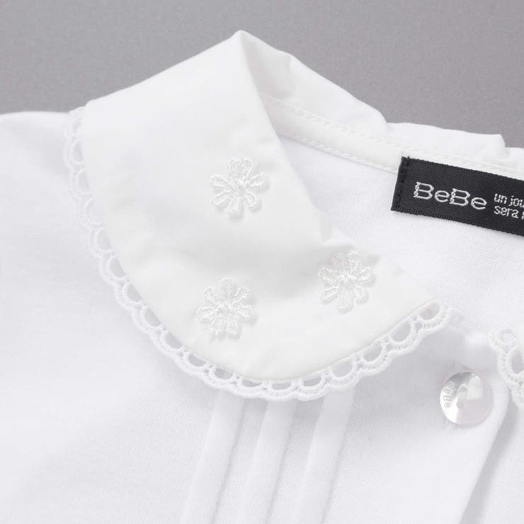 花レース丸襟フロントタックスムース長袖ブラウス(90~140cm) | BeBe | 詳細画像10 