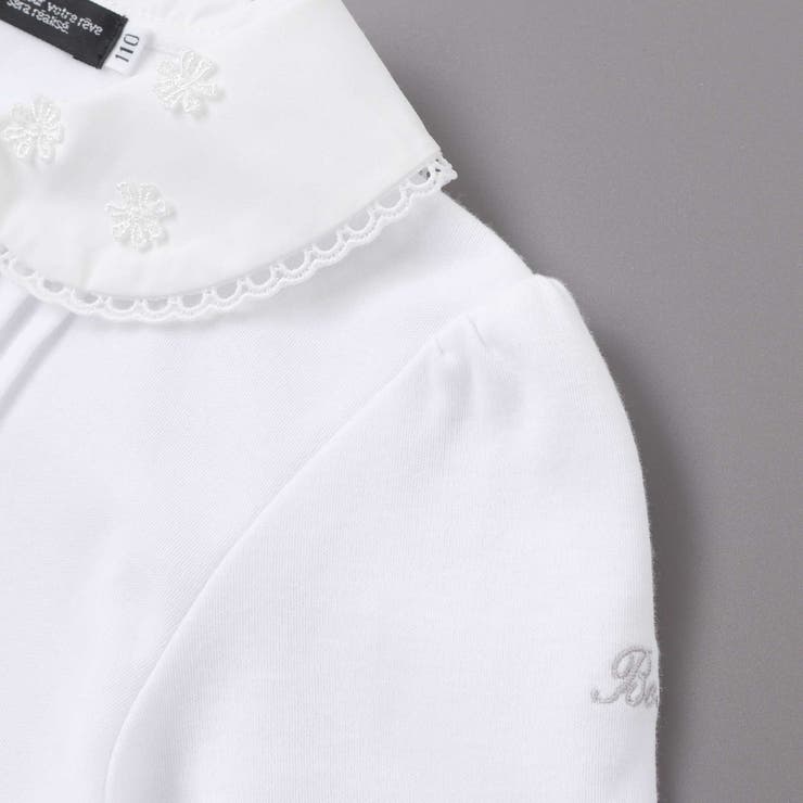 花レース丸襟フロントタックスムース長袖ブラウス(90~140cm) | BeBe | 詳細画像12 