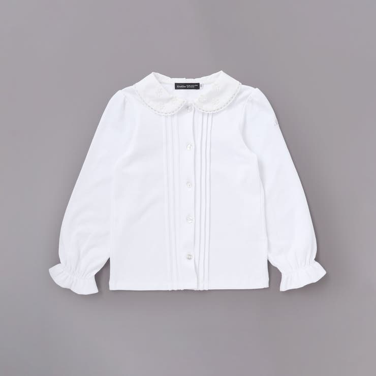 花レース丸襟フロントタックスムース長袖ブラウス(90~140cm) | BeBe | 詳細画像7 