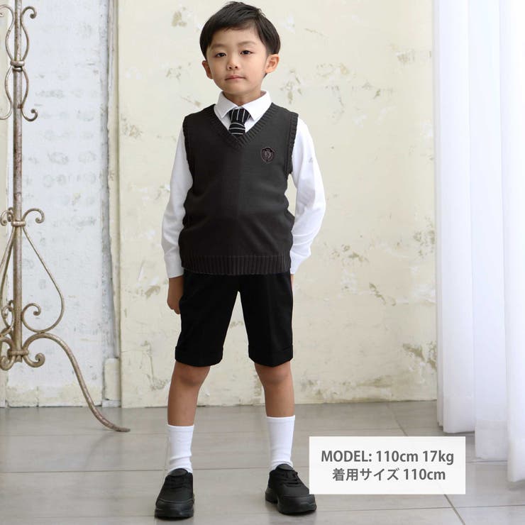 ニットタイ付きスムースストレッチ長袖シャツ(90~140cm) | BeBe | 詳細画像2 