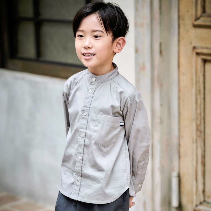 ストレッチウェザーバンドカラー長袖シャツ(110~130cm) | BeBe | 詳細画像3 