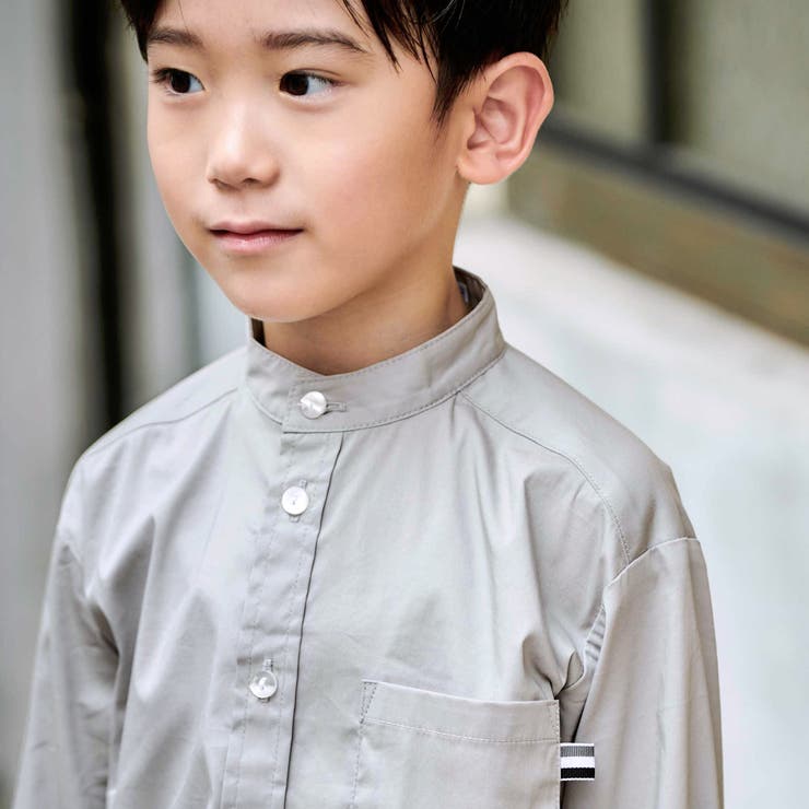 ストレッチウェザーバンドカラー長袖シャツ(110~130cm) | BeBe | 詳細画像4 