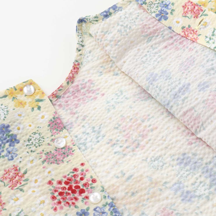 【お揃い】リップルマルシェフラワーパフスリーブブラウス(100~150cm) | BeBe | 詳細画像14 