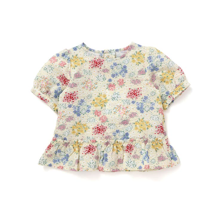 【お揃い】リップルマルシェフラワーパフスリーブブラウス(100~150cm) | BeBe | 詳細画像8 