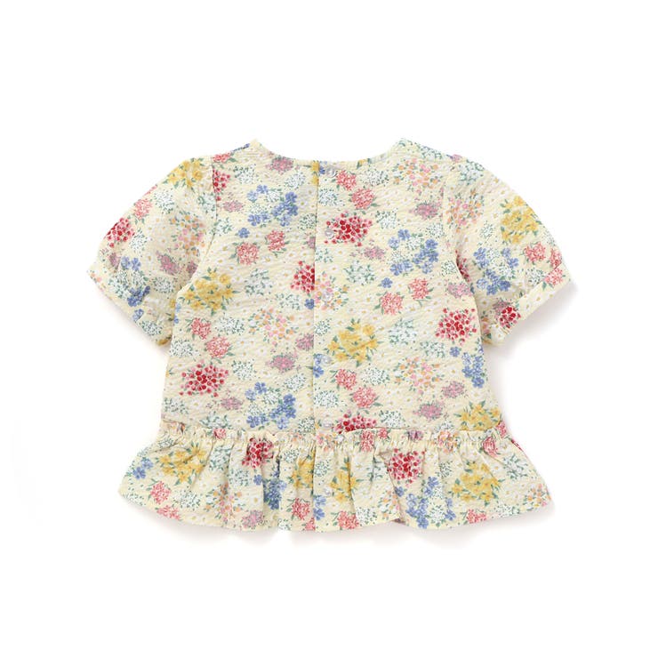 【お揃い】リップルマルシェフラワーパフスリーブブラウス(100~150cm) | BeBe | 詳細画像9 