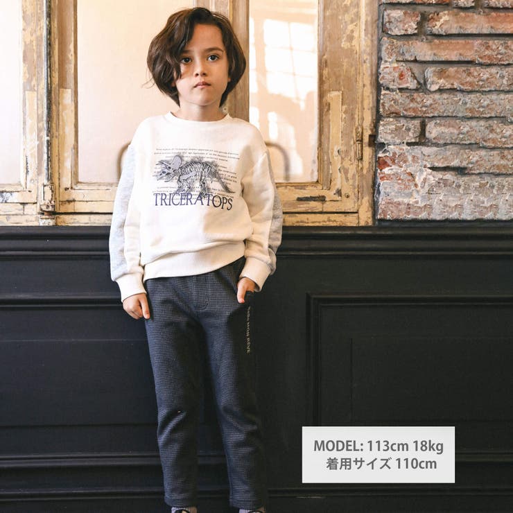 ベア裏毛恐竜標本トレーナー(80~150cm) | BeBe | 詳細画像2 