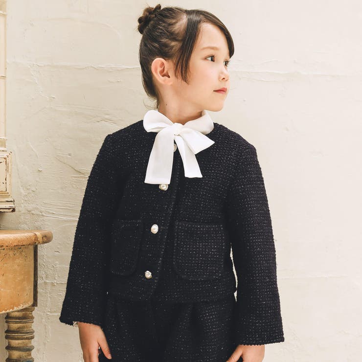 リボンタイレイヤード風ポンチトレーナー(100~150cm) | BeBe | 詳細画像2 