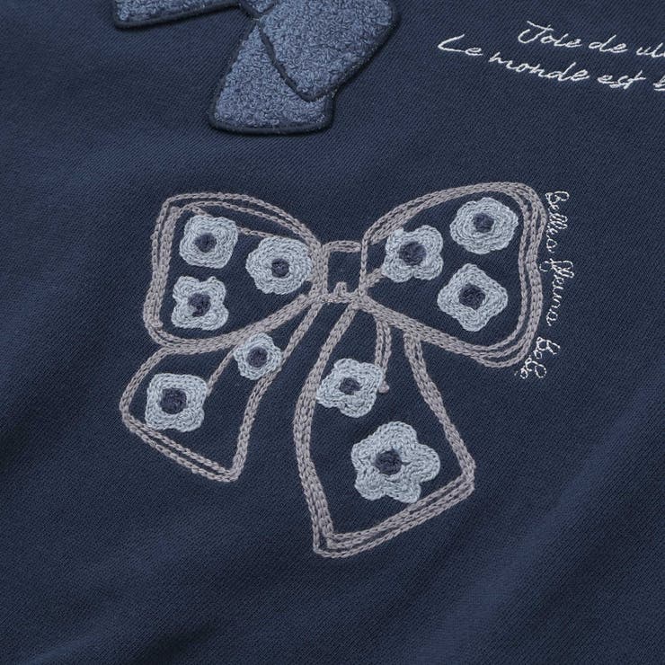 リボン刺しゅうギャザートレーナー(90~150cm) | BeBe | 詳細画像12 