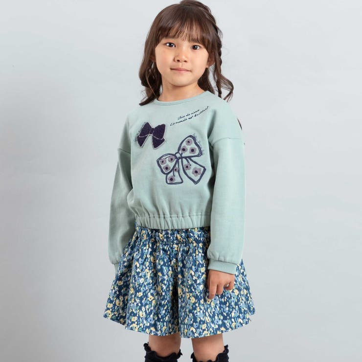 リボン刺しゅうギャザートレーナー(90~150cm) | BeBe | 詳細画像3 