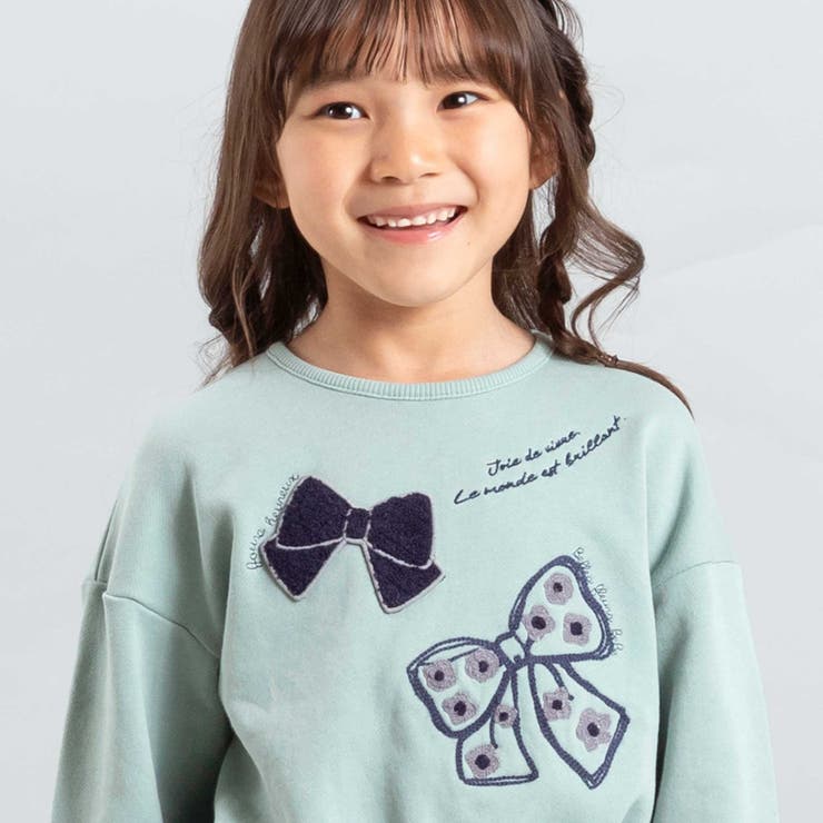 リボン刺しゅうギャザートレーナー(90~150cm) | BeBe | 詳細画像4 