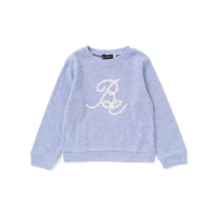ブルー | ラメテレコレースモチーフロゴプルオーバー(100~160cm) | BeBe