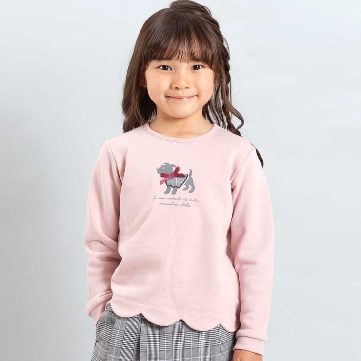 テリアプリントスカラップトレーナー(80~150cm) | BeBe | 詳細画像1 