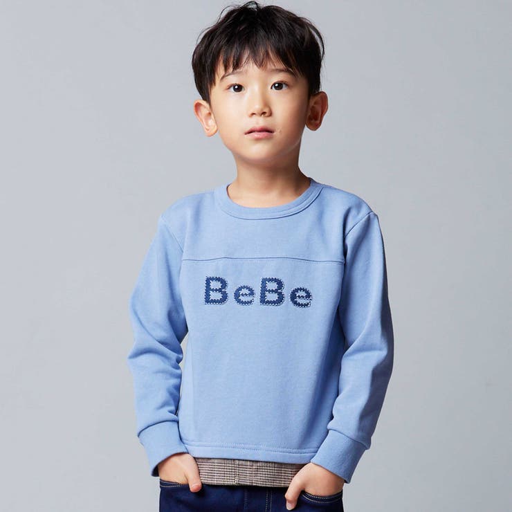 パッチ刺しゅうロゴレイヤード風トレーナー(80~160cm) | BeBe | 詳細画像5 