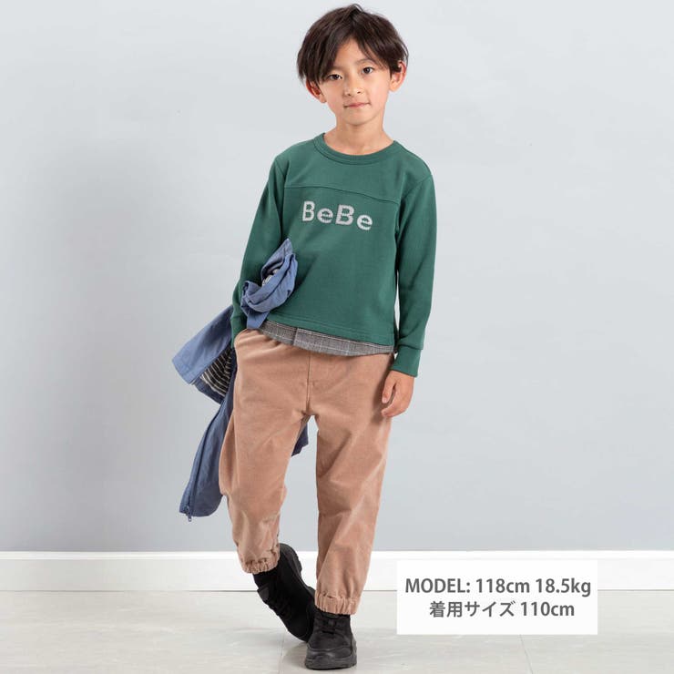 パッチ刺しゅうロゴレイヤード風トレーナー(80~160cm) | BeBe | 詳細画像6 