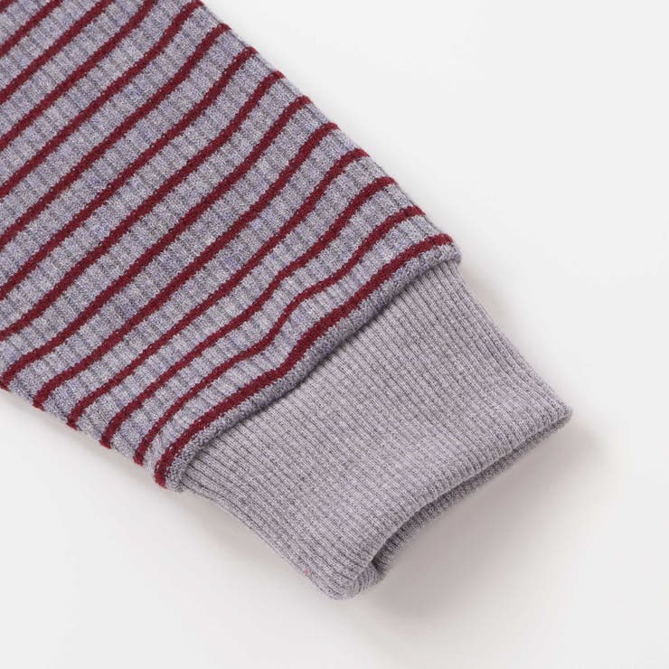 【お揃い】ボーダーリブZIPカラー長袖プルオーバー(90~160cm) | BeBe | 詳細画像16 