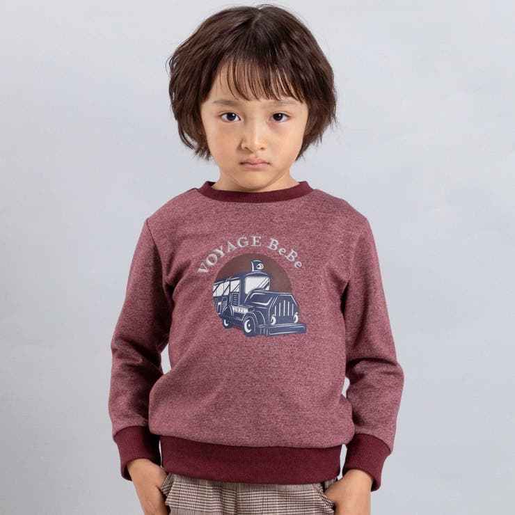 トレインプリントメランジトレーナー (90~150cm) | BeBe | 詳細画像1 