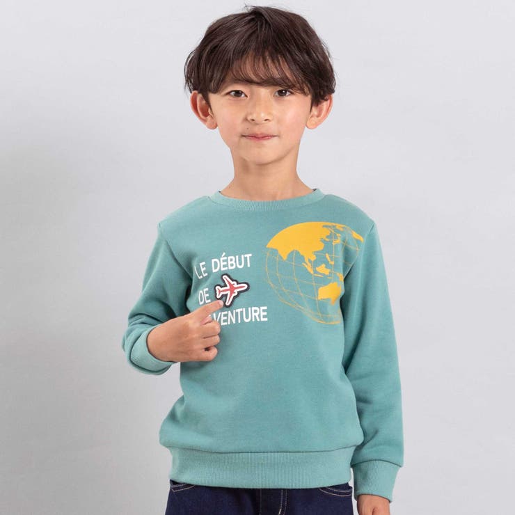 【JALコラボ】地球儀＆飛行機ワッペントレーナー(90~140cm) | BeBe | 詳細画像1 