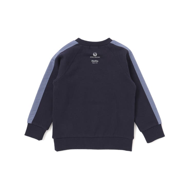 【JALコラボ】飛行機刺しゅう袖切り替えラグラントレーナー(90~130cm) | BeBe | 詳細画像11 