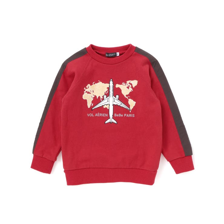 【JALコラボ】飛行機刺しゅう袖切り替えラグラントレーナー(90~130cm) | BeBe | 詳細画像13 