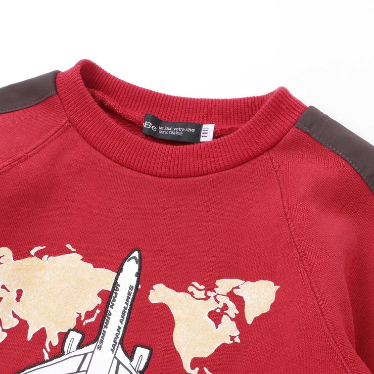 【JALコラボ】飛行機刺しゅう袖切り替えラグラントレーナー(90~130cm) | BeBe | 詳細画像15 