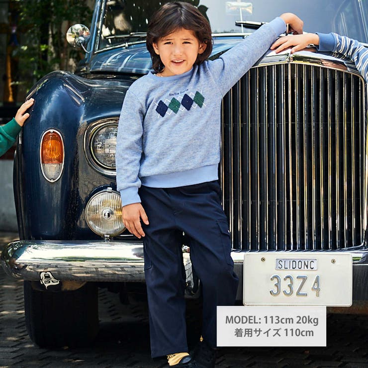 カットニットアーガイル刺しゅうプルオーバー(90~140cm) | BeBe | 詳細画像2 