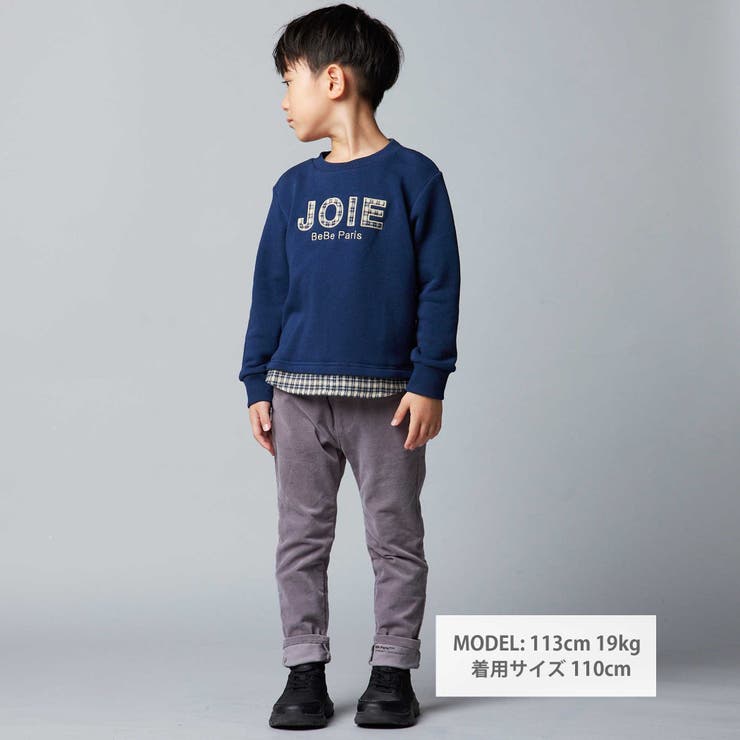 マシュマロウラケロゴパッチレイヤード風トレーナー(90~160cm) | BeBe | 詳細画像5 