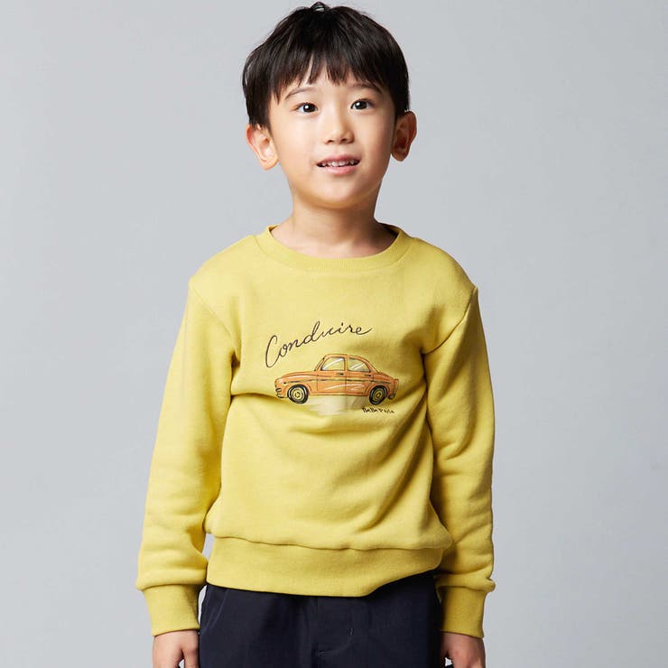 イエロー | マシュマロウラケ水彩風クラシックカートレーナー(80~150cm) | BeBe