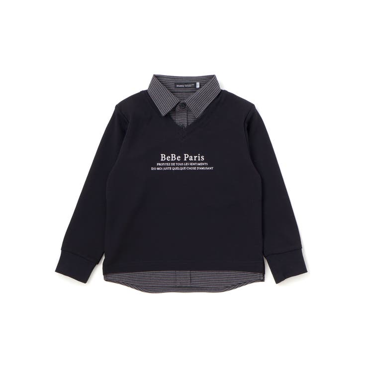 ポンチ×チェックシャツレイヤード風トレーナー(90~160cm) | BeBe | 詳細画像5 