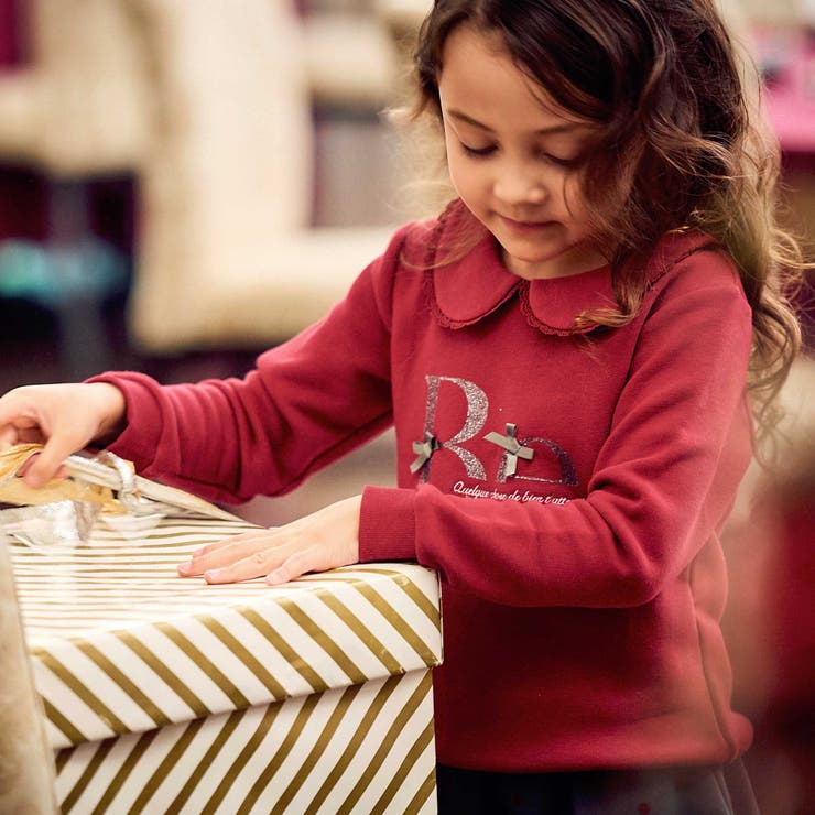 マシュマロウラケラウンドカラーグリッターロゴトレーナー(90~150cm) | BeBe | 詳細画像4 