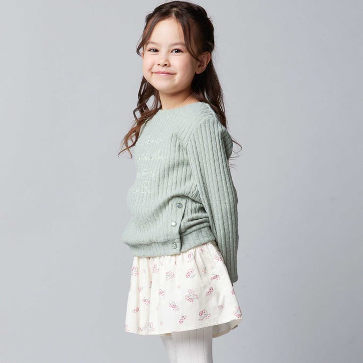 ケーブル編みカットニットサイドボタンプルオーバー(90~150cm) | BeBe | 詳細画像7 