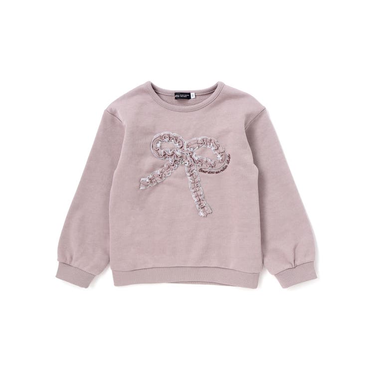 ブラウン | ラメフリルリボンモチーフトレーナー(90~160cm) | BeBe