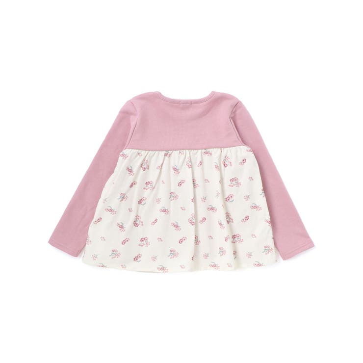 シャツコールGirlyフラワープリントドッキングプルオーバー | BeBe | 詳細画像2 