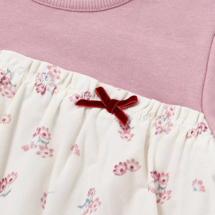 シャツコールGirlyフラワープリントドッキングプルオーバー | BeBe | 詳細画像4 