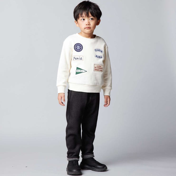 裏起毛ペナントワッペントレーナー(90~150cm) | BeBe | 詳細画像4 