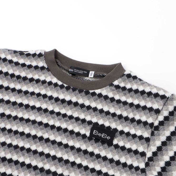 ダイヤMIXボーダーカットニットプルオーバー(90~150cm) | BeBe | 詳細画像12 