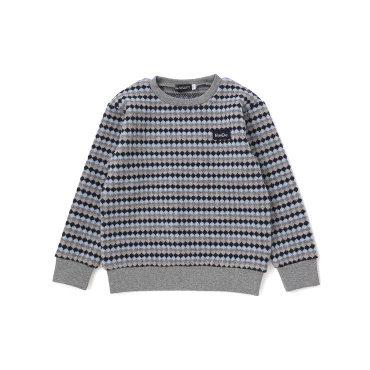 ダイヤMIXボーダーカットニットプルオーバー(90~150cm) | BeBe | 詳細画像8 