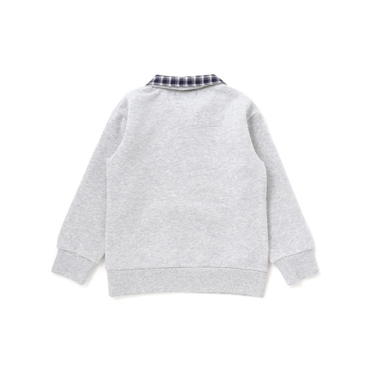 裏起毛チェック切り替えハーフジップトレーナー(90~150cm) | BeBe | 詳細画像11 