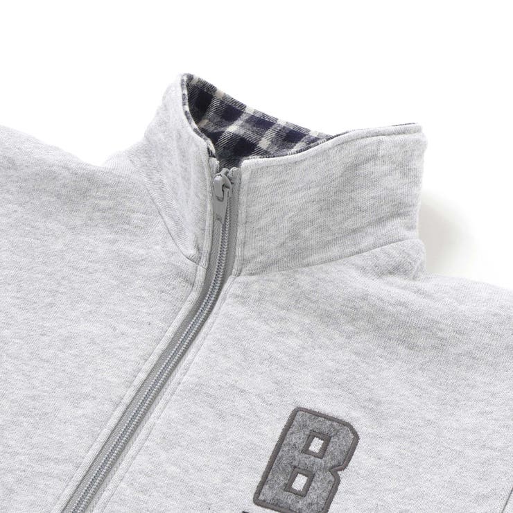 裏起毛チェック切り替えハーフジップトレーナー(90~150cm) | BeBe | 詳細画像13 