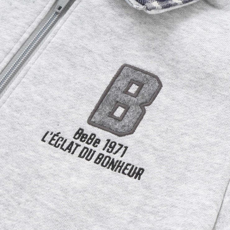 裏起毛チェック切り替えハーフジップトレーナー(90~150cm) | BeBe | 詳細画像14 