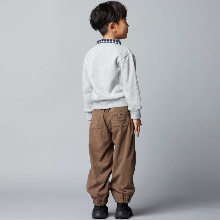 裏起毛チェック切り替えハーフジップトレーナー(90~150cm) | BeBe | 詳細画像5 