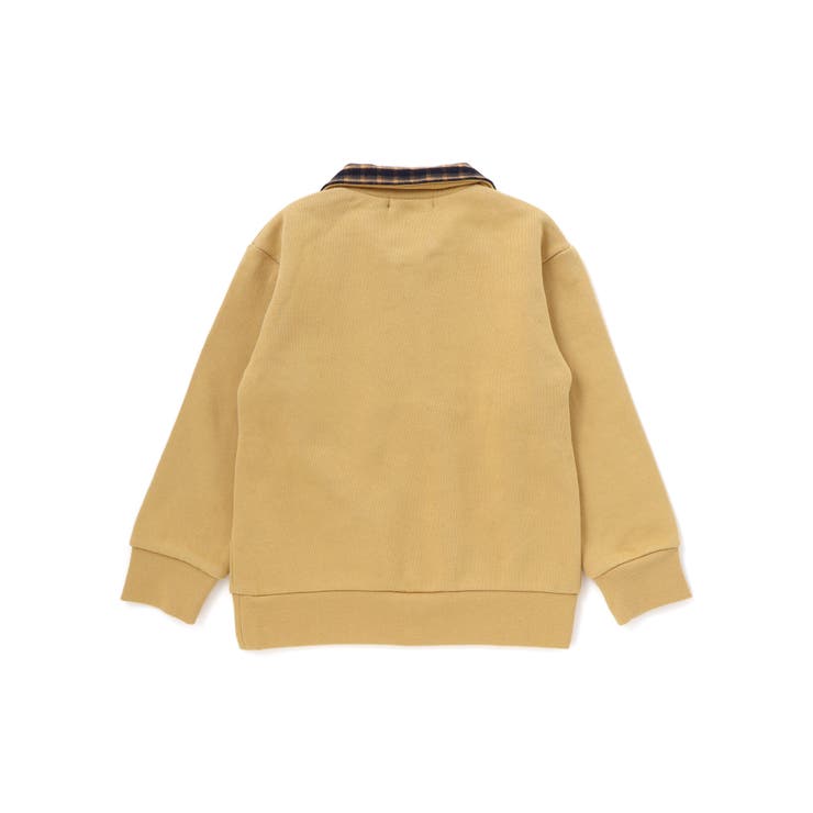 裏起毛チェック切り替えハーフジップトレーナー(90~150cm) | BeBe | 詳細画像9 