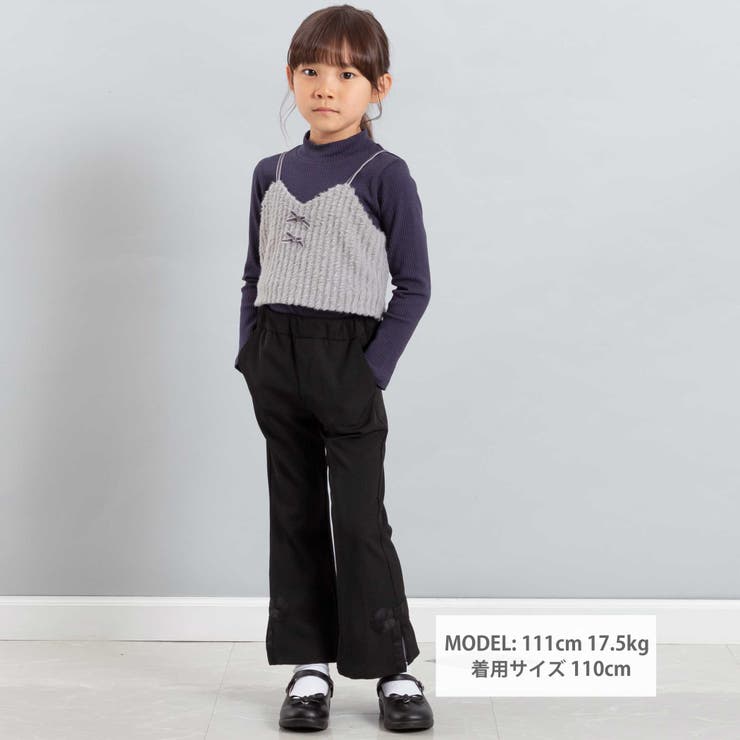 リボンスリットダブルクロスロングパンツ(90~160cm) | BeBe | 詳細画像2 