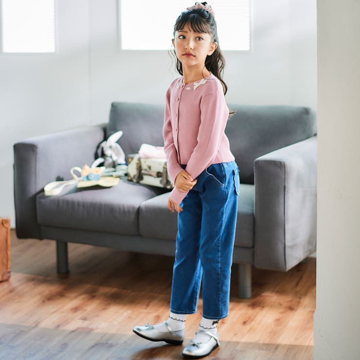 ストレッチジョグデニムスカラップポケットロングパンツ(90~160cm) | BeBe | 詳細画像5 