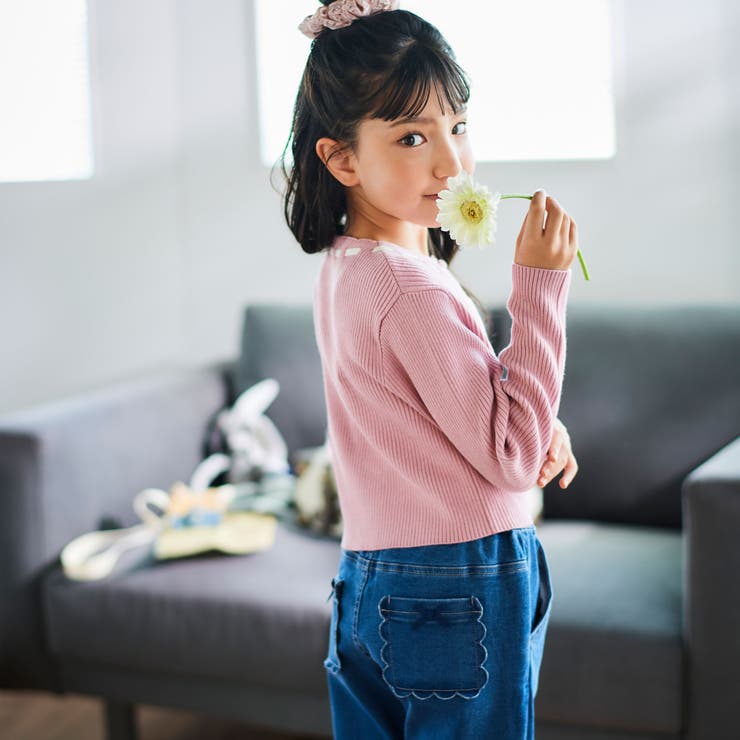 ストレッチジョグデニムスカラップポケットロングパンツ(90~160cm) | BeBe | 詳細画像6 