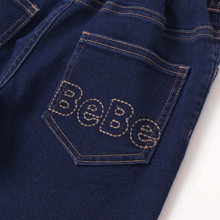 ストレッチジョグデニムバックステッチロゴロングパンツ(90~160cm) | BeBe | 詳細画像11 