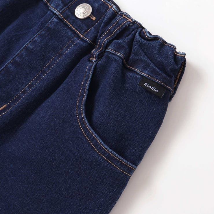 ストレッチジョグデニムバックステッチロゴロングパンツ(90~160cm) | BeBe | 詳細画像9 