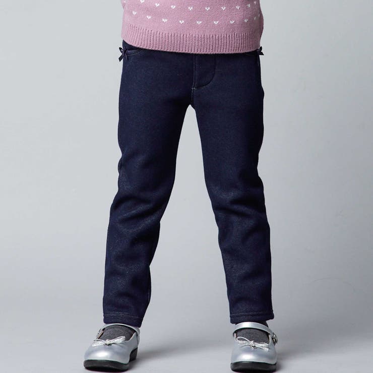 デニムムートン裏ファーリボンポイントスリムロングパンツ(80~160cm) | BeBe | 詳細画像5 